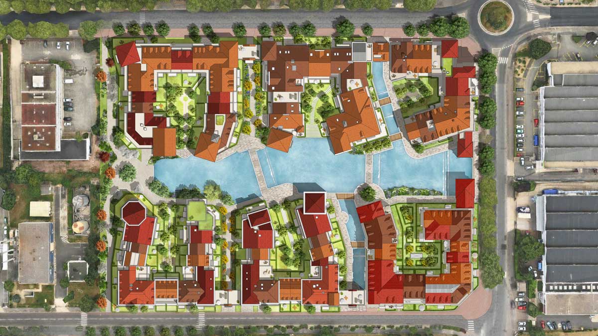 Plan masse du nouveau quartier Îlot du Ponant